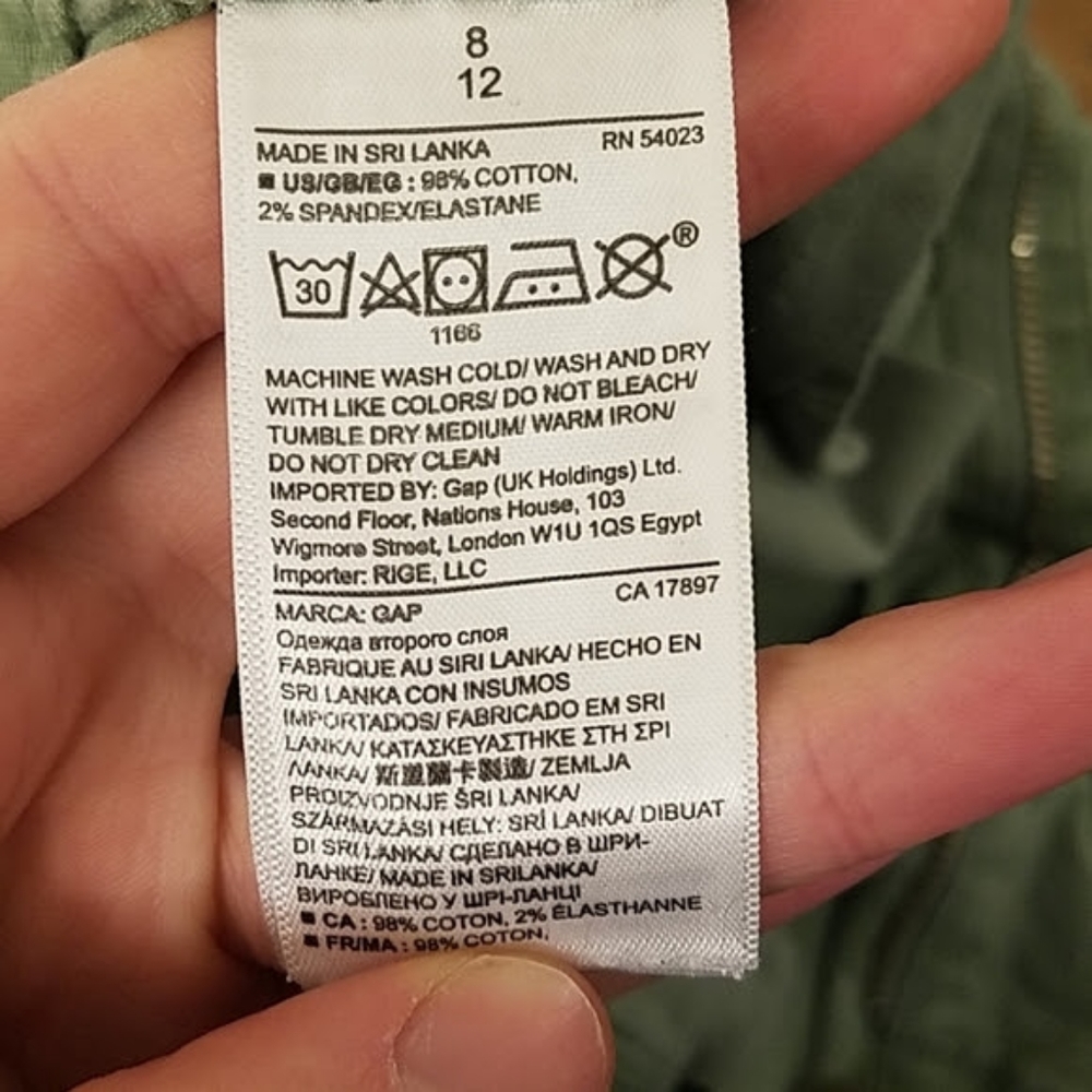 Gap twill summer shorts in jungle green - Picture 5 of 5